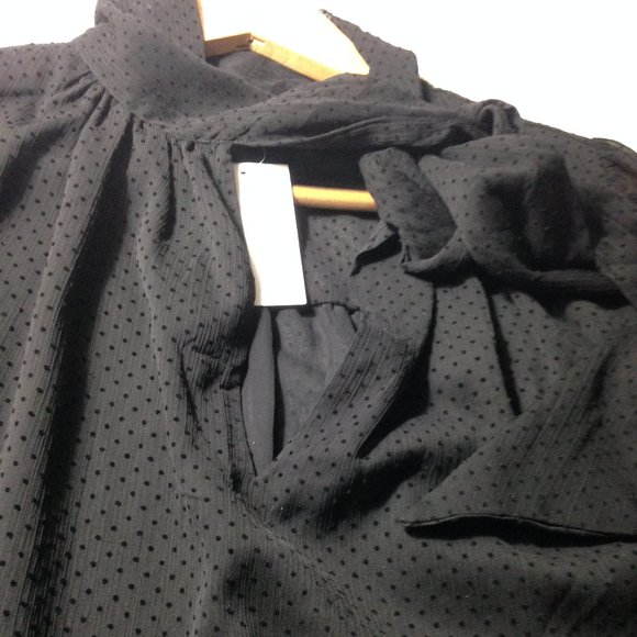 H&M Beautiful Loose Sheer Tie Front Blouse, 4, NWT - Picture 9 of 13